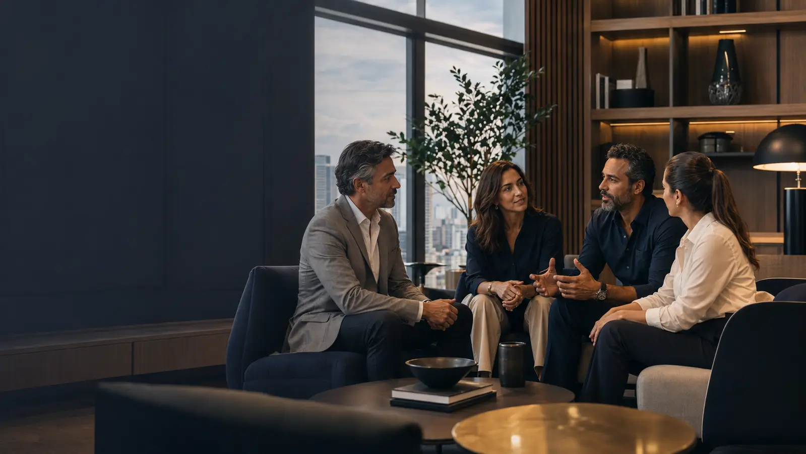 Empresários em uma conversa profissional